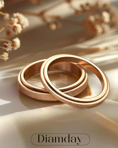 Vista 2 de Diamday Anillos Fidget para Mujeres y Hombres - Anillo Spinner de Acero Inoxidable 24 para Alivio de Ansiedad y Estrés con Purpurina Chorro de Arena