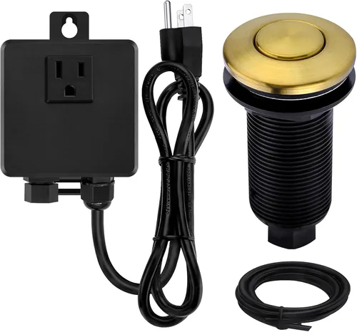 Vista 17 de Kit de interruptor de aire para triturador de basura con botón de acero inoxidable, níquel cepillado