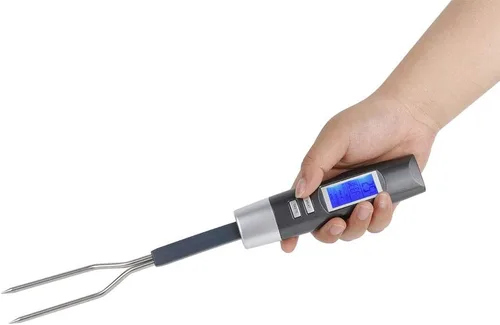 Vista 4 de Tenedor de cocina digital, con pantalla LCD, termómetro digital preestablecido para carne, interruptor de ℃/℉ para carne, barbacoa, tenedor
