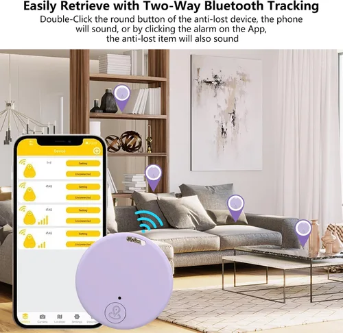 Vista 4 de Aircawin Mini rastreador GPS, localizador de artículos clave, aplicación sin tarifa mensual para iOS/Android 2023 más reciente, rastreador