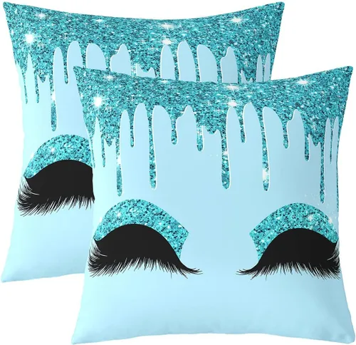 Vista 25 de Feelyou Juego de 2 fundas de almohada de leopardo de 16 x 16 pulgadas, fundas decorativas con estampado de guepardo, decoración del hogar, funda