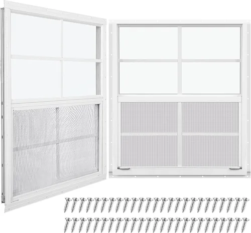 Vista 14 de Tandefio - Ventanas de cobertizo de 12 x 18 pulgadas, ventanas pequeñas de 12 x 18 pulgadas, montaje empotrado negro con vidrio templado y pantalla