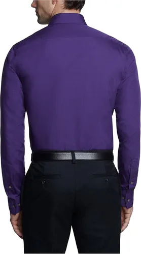 Vista 2 de Van Heusen - Camisa de vestir de tela de popelina para hombre, unicolor, corte ajustado