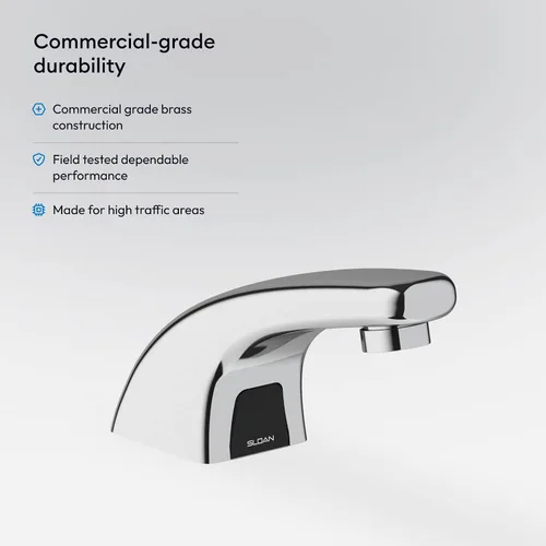 Vista 2 de Sloan Optima EBF-615 - Grifo sin contacto activado por sensor, grado comercial con accesorios de conexión rápida, funciona con batería de 0.5 GPM