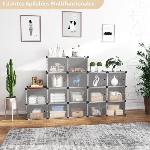 Vista 4 de Organizador portátil para zapatos con puerta, 48 pares de almacenamiento para zapatos, fácil de montar, plástico ajustable, organizador de zapatos