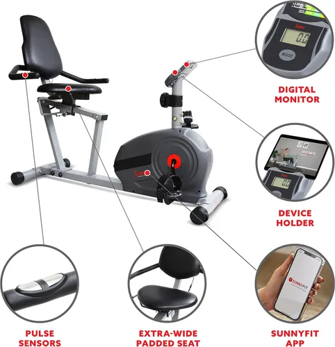 Vista 3 de Sunny Health & Fitness Bicicleta reclinada Essential Interactive Series - SF-RB422903