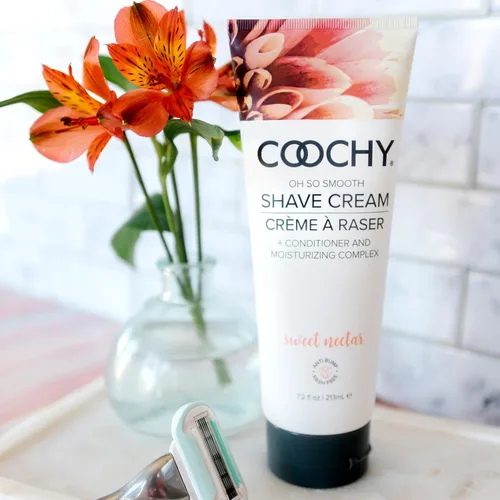 Vista 3 de Coochy Crema de afeitado - Loción hidratante para afeitar, crema de afeitar íntima suave, para área del bikini, axilas, piernas y más, fórmula