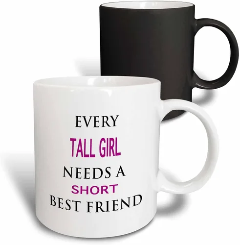 Vista 11 de 3dRose EVERY TALL GIRL NEEDS A SHORT BEST FRIEND 11oz Two-Tone Blue Mug