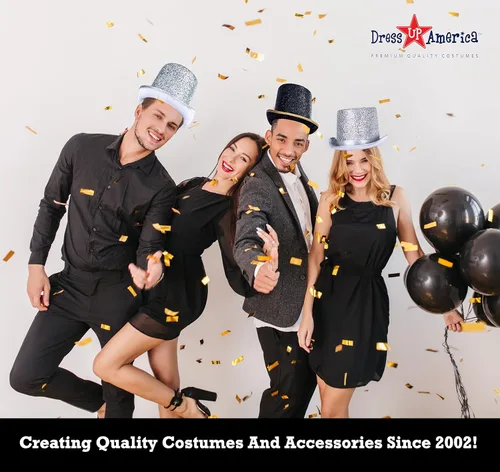 Vista 6 de Dress Up America Top Hats para adultos, sombrero de esmoquin brillante para hombres y mujeres, sombrero de mago de disfraz