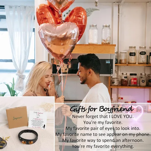 Vista 7 de JoycuFF Pulseras de cuero trenzado marrón para hombre, regalos para papá, novio, marido, hijo, nieto, hermano, para siempre, para el día del padre