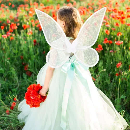 Vista 3 de 2 alas de hadas para adultos alas de mariposa para niñas y mujeres disfraz de Halloween con alas de ángel brillantes recuerdos de fiesta