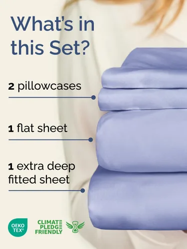 Vista 363 de Extra Deep Twin XL Sheet Set - 3 Piece College Dorm Room - White 01-Blanco