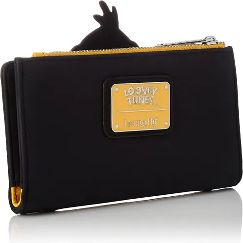 Vista 2 de Loungefly x Looney Tunes Daffy Duck - Cartera con solapa (negro, talla única), color negro
