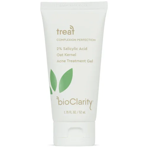 Vista 4 de bioClarity Gel de tratamiento para el acné 2% ácido salicílico + núcleo de avena hidratante 100% vegano, ingredientes limpios 1 onza líquida