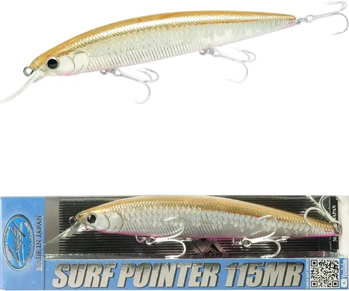 Vista 22 de LUCKY CRAFT Puntero de surf 115MR, Señuelos de pesca de surf de agua salada, Fletán, Perca de surf, Lubina blanca del mar, Lubina rayada 711 Super