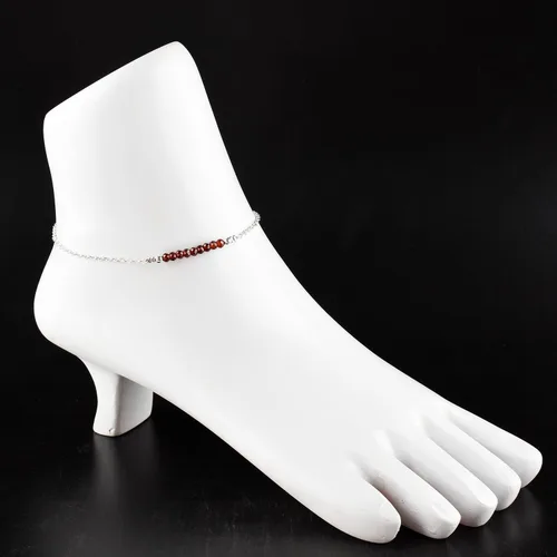 Vista 60 de YANARA Pulsera de tobillo para mujer, piedra de nacimiento natural, cuentas de piedras preciosas, tobillera delicada hecha a mano de 9 pulgadas +