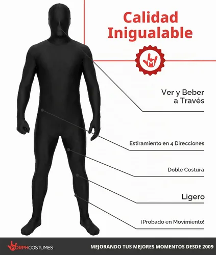 Vista 2 de Morphsuit, vestido disfraz original y divertido Negro