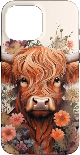 Vista 19 de Highland Cow Flowers Case for iPhone 17