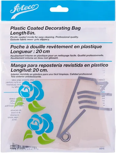Vista 2 de Ateco Bolsa de decoración de lona revestida de plástico, 8 pulgadas, reutilizable, fabricada en EE. UU