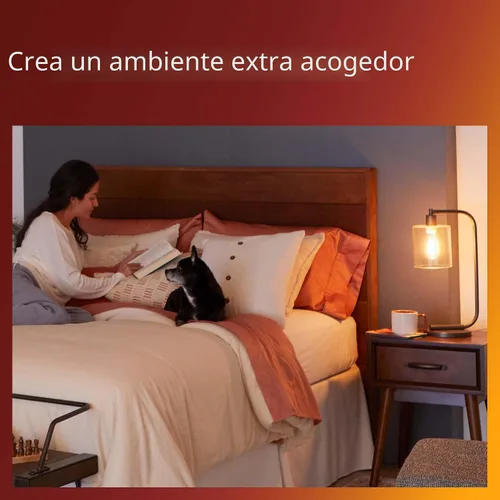 Vista 12 de PHILIPS LED 60 W A19 Vintage Edison Espiral Amber, 1 paquete 400 lúmenes, regulable, luz sin parpadeo, EyeComfort, hasta 15000 horas de vida útil