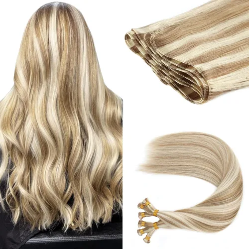 Vista 19 de ABH AMAZINGBEAUTY HAIR Extensiones de cabello humano Remy real para coser, atadas a mano, color negro azabache de 18 pulgadas, para mujer, 1.76 onzas