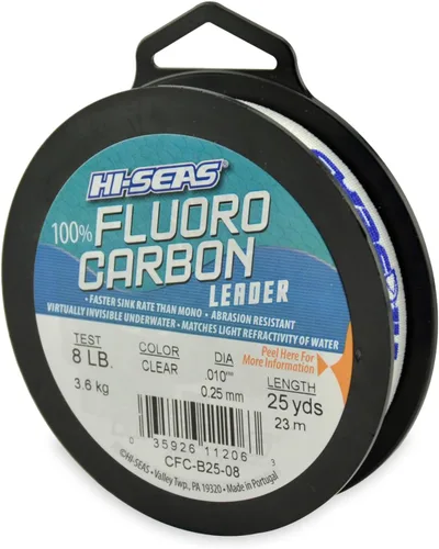 Vista 23 de HI-SEAS Líder de línea de pesca 100% fluorocarbono, líder invisible transparente, indetectable para peces, hundimiento rápido, 6 libras a 400 libras