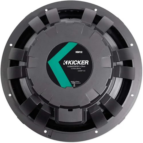 Vista 7 de KICKER 45KMF122 - Subwoofer marino para barco de 12 pulgadas y 350 vatios con rejilla LED de carbón KMF12