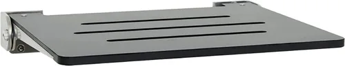 Vista 19 de Seachrome Asiento de ducha plegable Silhouette Slimline de 18 pulgadas, para montaje en pared, asiento rústico de teca con marco plateado