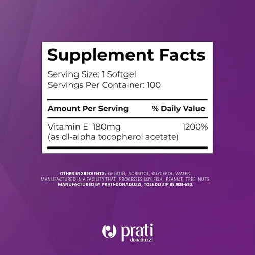 Vista 5 de Prati Donaduzzi Cápsulas blandas de vitamina E, 400 UI, 100