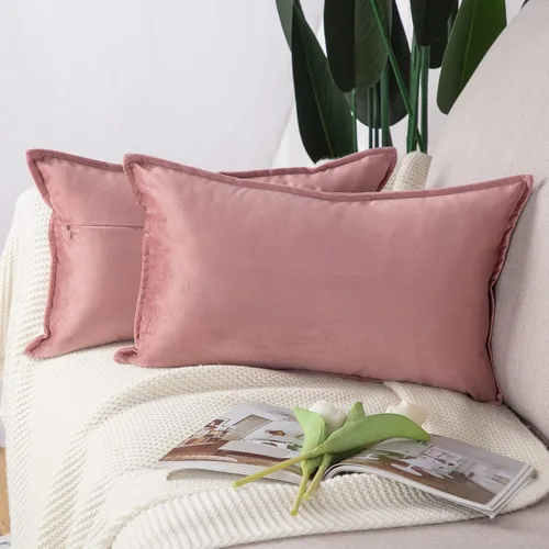 Vista 51 de MADIZZ Juego de 2 fundas de almohada decorativas de terciopelo súper suave con borlas, estilo de lujo, funda de almohada para sofá y dormitorio