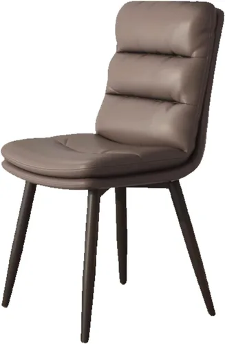 Vista 26 de Upholstered Dining Chairs Set of 4, Leather Kitchen Chair with Metal Legs, Dining Room Kitchen Chair with Back for Brown