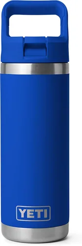 Vista 28 de YETI Rambler Botella de 18 onzas, aislada al vacío, de acero inoxidable con tapa de popote a juego de colores, rojo rescate