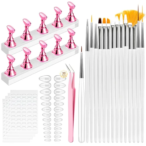 Vista 11 de Makartt Soporte de uñas para uñas a presión, práctica de pintura artística, soporte magnético para pintar uñas, soporte para diseños de uñas