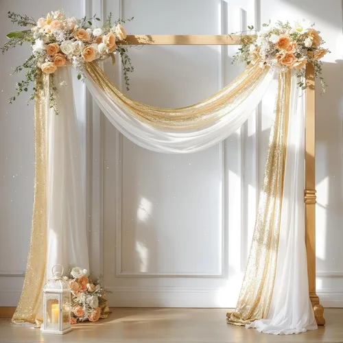 Vista 49 de Cortinas de telón de fondo transparentes para arco de boda de 28 pulgadas x 19 pies Negro