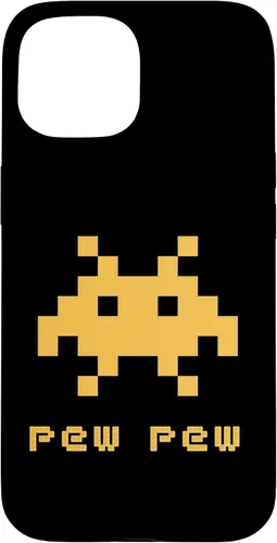 Vista 6 de iPhone 16 Alien Invaders Pew Space 8-bit Retro Video Game Gift Case