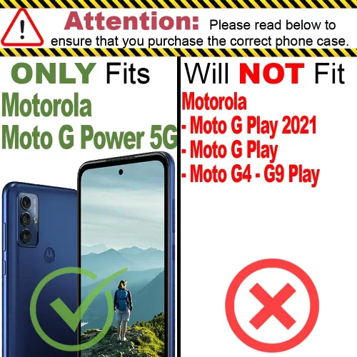 Vista 2 de CoverON Funda rígida diseñada para Motorola Moto G Power 5G, resistente grado militar A de doble capa híbrida de TPU suave, cubierta de plástico