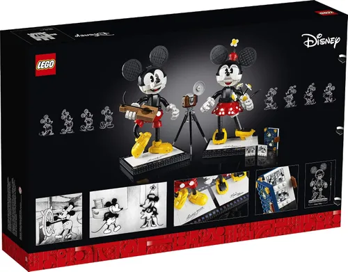 Vista 5 de LEGO Disney Mickey Mouse y Minnie Mouse (43179), kit de construcción coleccionable de Mickey Mouse de estilo clásico, nuevo 2021 (1,739 piezas)