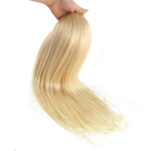 Vista 4 de RemeeHi Beauty - Extensiones de cabello lacio con 5 clips, parte en U 3/4, medias pelucas con correas ajustables, cabello humano real para mujeres