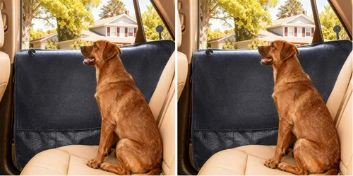 Vista 7 de Durapower Protector de puerta de automóvil para perro, paquete de 2 unidades, extra grande y grueso, antiarañazos, impermeable, cubierta de puerta