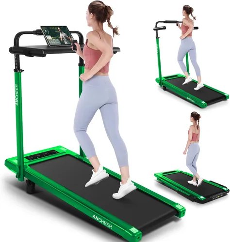 Vista 21 de ANCHEER Cinta de correr con inclinación del 12%/15%, almohadilla plegable con barra de asa, capacidad de 320-450 libras debajo del escritorio