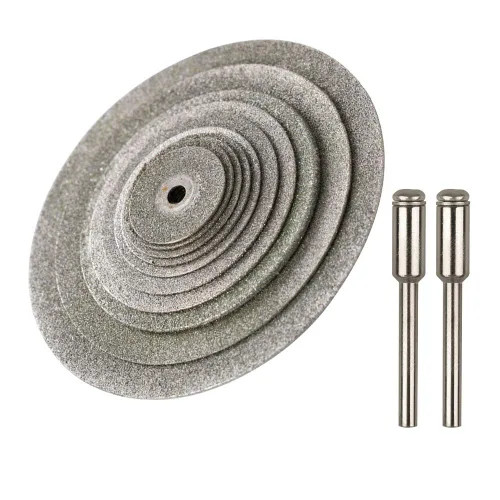 Vista 3 de Yakamoz 10 piezas de rueda de corte de diamante pequeño surtido con cuchillas de disco de corte de mandril, kit de herramientas de corte giratorio