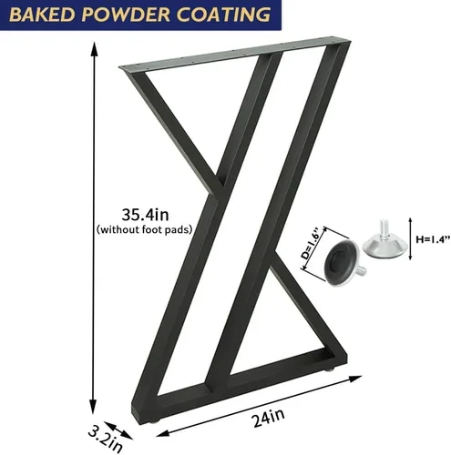 Vista 2 de Patas de mesa BOTAOYIYI de 36 pulgadas, patas de mesa de altura de mostrador Barra de metal de alta base de acero para cocina o al aire libre