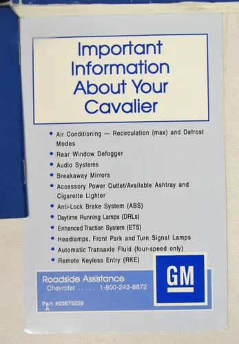 Vista 5 de 2003 Chevrolet Cavalier Owners Manual
