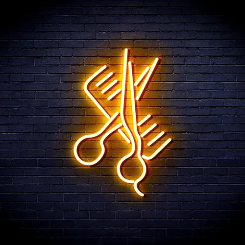 Vista 29 de AdvPro Comb & Scissors Flex Silicone LED Neon Sign - Azul - st16s32-fnu0363-b