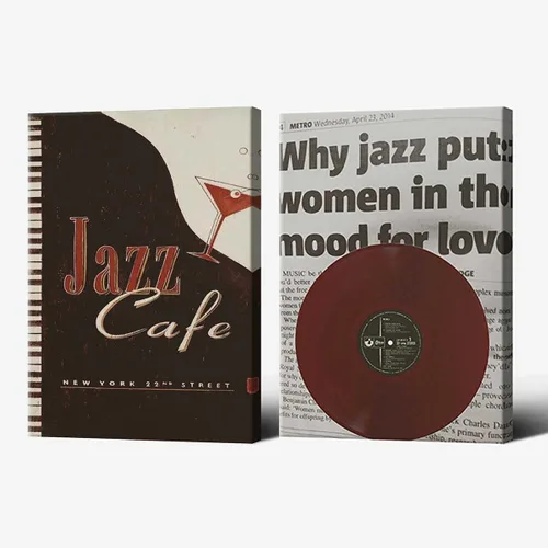 Vista 24 de Póster de lienzo de álbum de música vintage japonés, arte de pared retro, arte de pared divertido de moda, álbum de música japonés, impresión