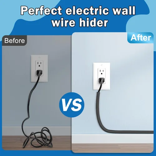 Vista 5 de UOMTFAI Ocultador de Cables de Pared de 39 Pulgadas - Cubierta de Cable Autoadhesiva para Paredes, Ocultador de Cables de PVC Flexible para Hogar