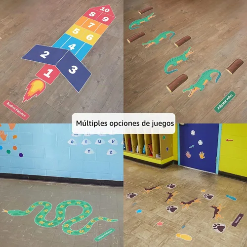 Vista 4 de Calcomanías sensoriales de camino para suelo y pared 126 calcomanías interactivas para niños Calcomanías sensoriales para caminar y pasillo