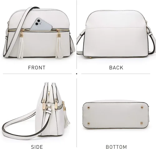 Vista 3 de Dasein - Bolso de hombro para mujer con cremallera y múltiples bolsillos
