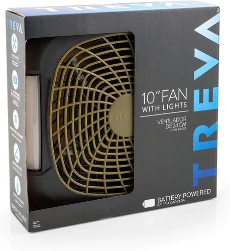 Vista 2 de O2COOL ventilador portátil de 10 pulgadas con luces para acampar Sí