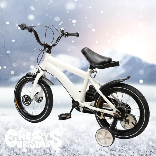 Vista 2 de Bicicleta para niños, bicicleta para niños con rueda de entrenamiento para niños y niñas de 3 a 6 años, altura ajustable (37.4 a 53.1 pulgadas)